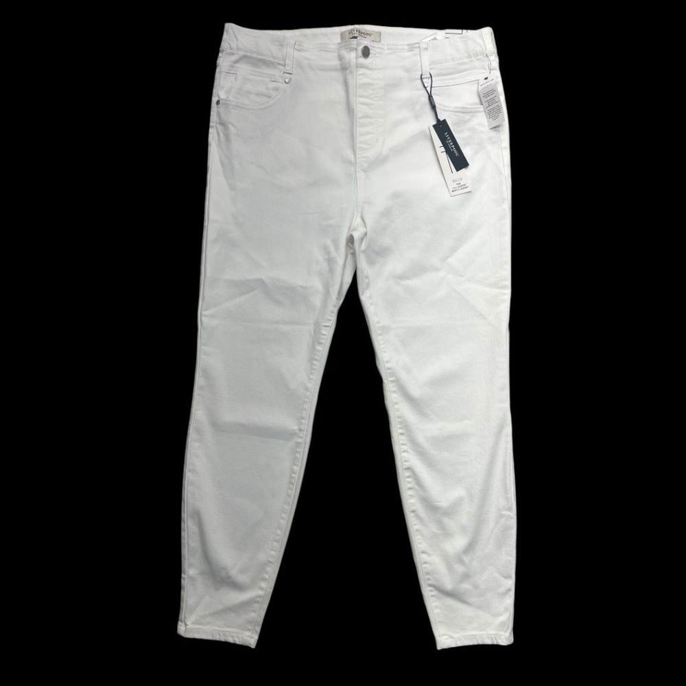 Liverpool Jeans Women 16 White Pull On ECO The Ankle Skinny Stretch GIA Glider